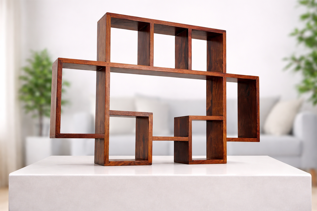 Sheesham wood judi wall shelves
