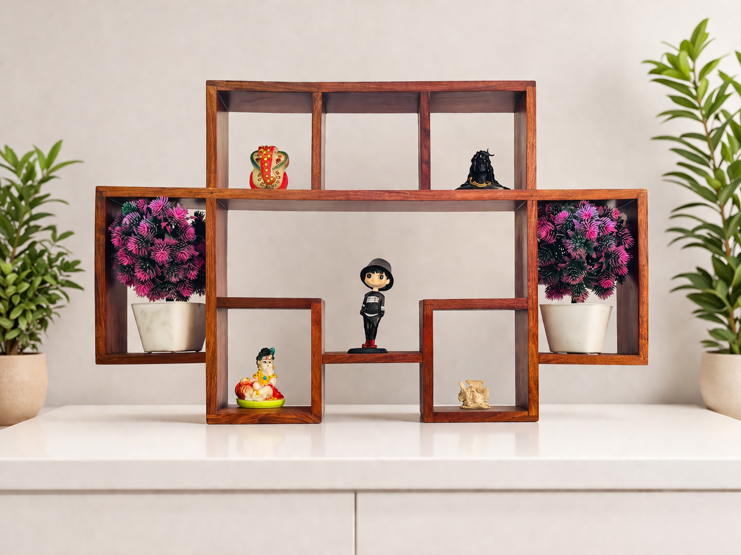 Sheesham wood judi wall shelves